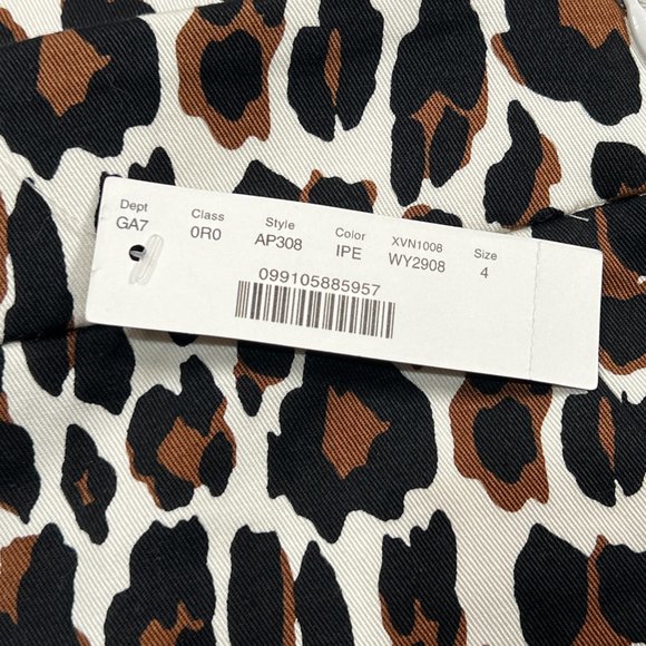 J Crew Remi Pants Womens 4 Leopard Print New Side Zip Pockets High Rise - Picture 6 of 11